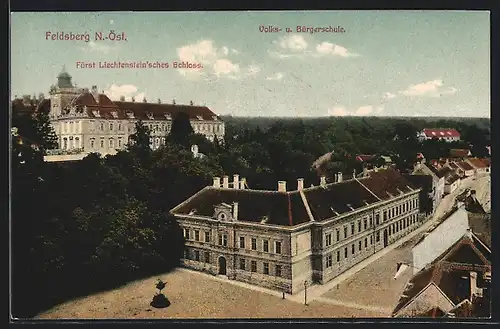 AK Feldsberg, Volks- und Bürgerschule & Fürst Liechtenstein`sches Schloss
