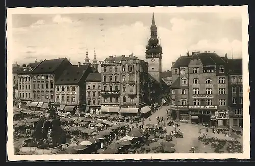 AK Brünn, Der Krautmarkt aus der Vogelschau