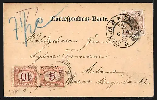 AK Znaim, Teilansicht von einer Anhöhe aus