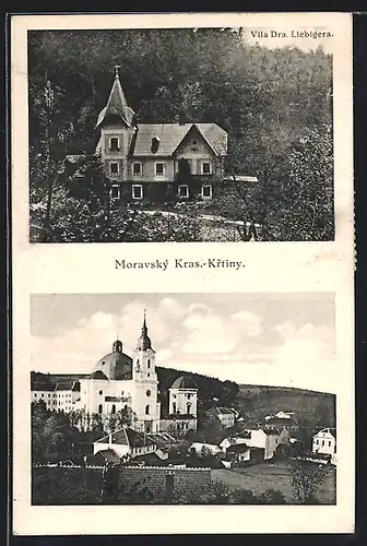 AK Krtiny, Vila Dra. Liebigera, Ortsansicht