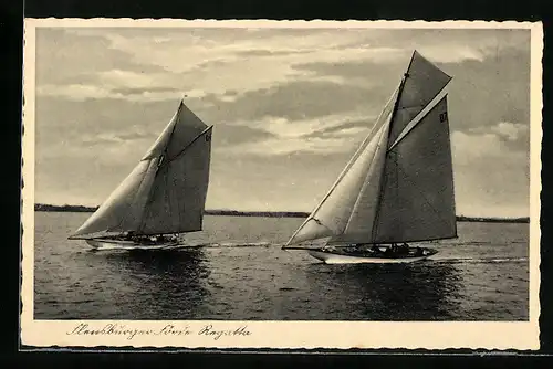 AK Segelboote bei einer Regatta in der Flensburger Förde