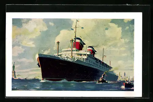 AK Passagierschiff Dampfer SS America in Fahrt