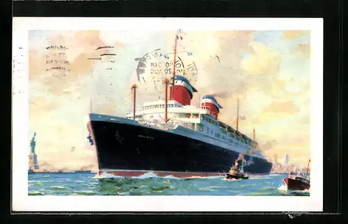 AK Passagierschiff S.S. America in Fahrt