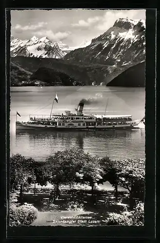 AK Salondampfer Stadt Luzern auf dem Vierwaldstättersee