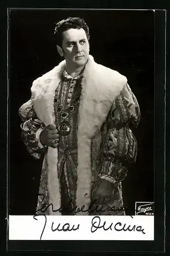 AK Opernsänger Juan Oncina im Kostüm, mit original Autograph