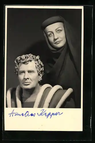 AK Opernsängerin Annelies Kupper mit Partner, original Autograph