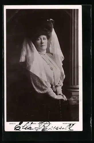 AK Opernsängerin Ella Russell mit original Autograph