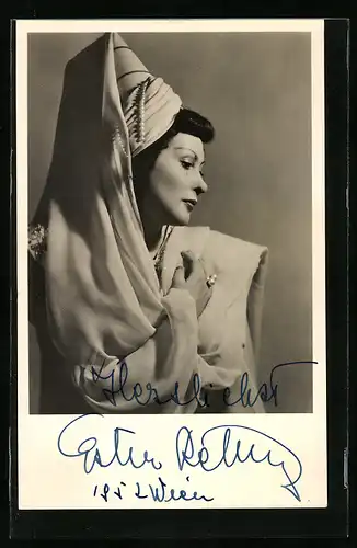 AK Opernsängerin Esther Rethy der Volksoper Wien, mit original Autograph