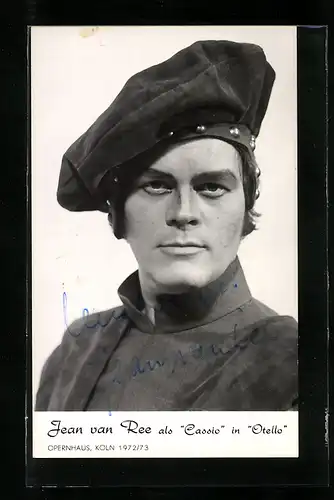 AK Opernsänger Jean van Ree als Cassio in Otello, mit original Autograph