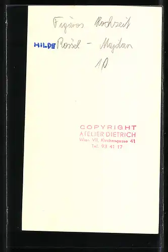 AK Opernsängerin Hilde Rössel-Majdan mit original Autograph