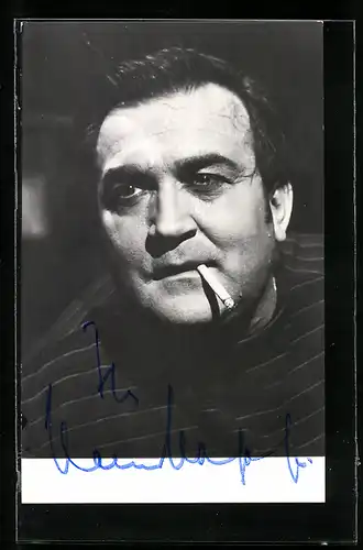 AK Opernsänger Hans Hopf mit Zigarette, original Autograph