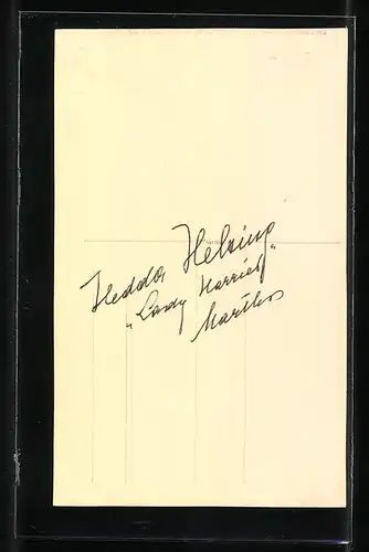 AK Opernsängerin Hedda Helsing als Martha, mit original Autograph