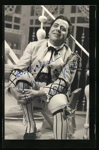 AK Opernsänger Karl Hoppe auf der Bühne, mit original Autograph