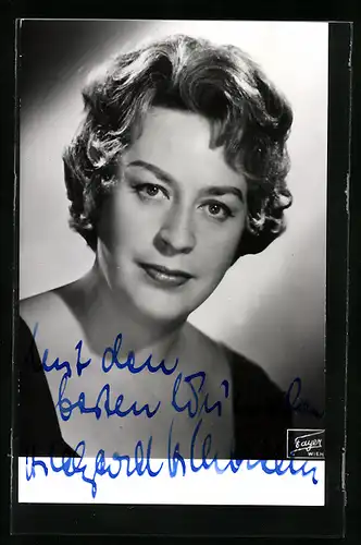 AK Opernsängerin Hildegard Hillebrecht mit gelocktem Haar, mit original Autograph