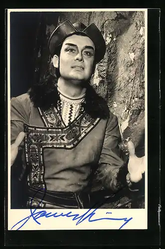 AK Opernsänger James King im Kostüm, mit original Autograph