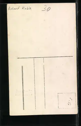 AK Opernsänger Richard Kubla im Fell, mit original Autograph