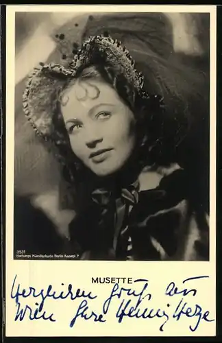 AK Opernsängerin Henny Herze als Musette, mit original Autograph