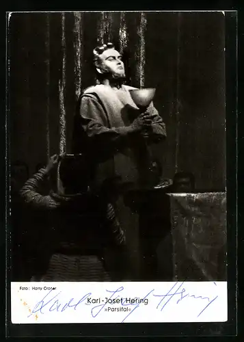 AK Opernsänger Karl-Josef Hering in Parsifal, mit original Autograph