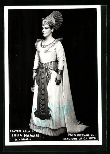 AK Opernsängerin Julia Hamari in Mosè, mit original Autograph
