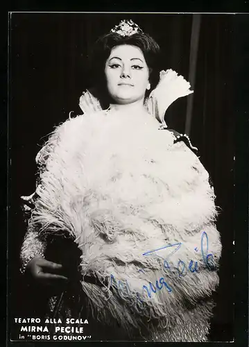AK Opernsängerin Mirna Pecile in Boris Godunov, mit original Autograph