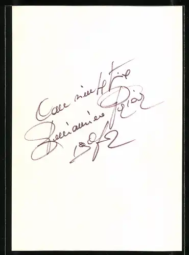 AK Opernsänger Beniamino Prior in Un Ballo in Maschera, mit original Autograph