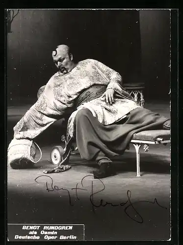 AK Opernsänger Bengt Rundgren als Osmin, mit original Autograph