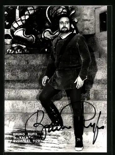 AK Opernsänger Bruno Rufo in Kalaf, mit original Autograph