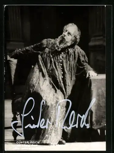AK Opernsänger Günter Reich als Löwel Perl in Die schwarze Maske, mit original Autograph