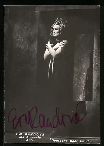 AK Opernsängerin Eva Randova als Amneris in Aida, mit original Autograph