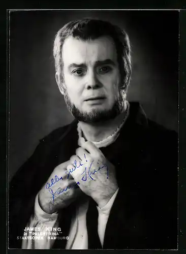 AK Opernsänger James King in Palestrina, mit original Autograph