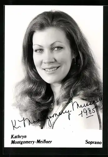 AK Opernsängerin Kathryn Montgomery-Meissner am Lächeln, mit original Autograph