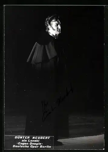AK Opernsänger Günter Neubert als Lenski, mit original Autograph