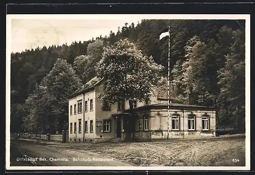 AK Dittersdorf /Bez. Chemnitz, Bahnhofs-Restaurant