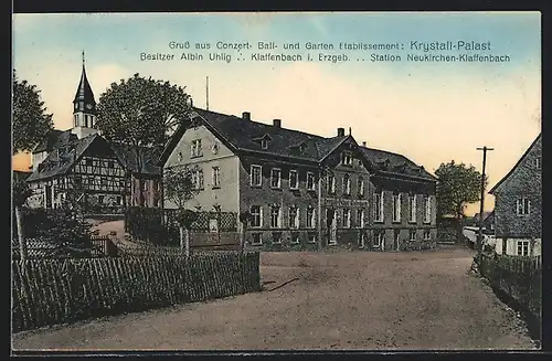 AK Klaffenbach / Chemnitz, Gasthaus Krystall-Palast von Albin Uhlig