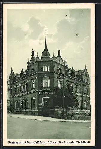 AK Chemnitz-Ebersdorf, Restaurant Albertschlösschen, Frankenbergerstrasse 268