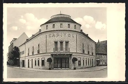 AK Döbeln, Capitol-Lichtspiele Wortmann & Kirchberg, Strassenansicht