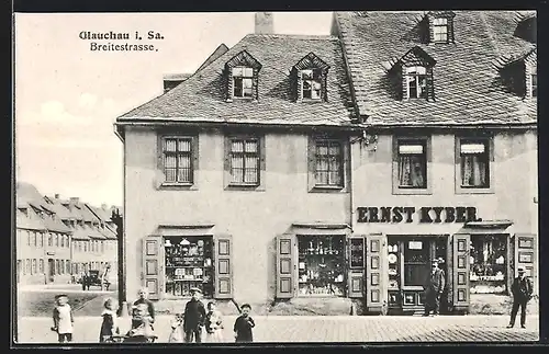 AK Glauchau, Geschäft v. Ernst Kyber auf der Breitestrasse