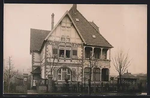 Foto-AK Soden /Salmünster, Hotel Villa Salza, Gebäudeansicht mit Pavillon 1912