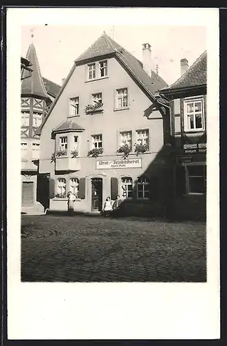 Foto-AK Uffenheim, Bäckerei Hans Pehl in der Schlostrasse 1 um 1929