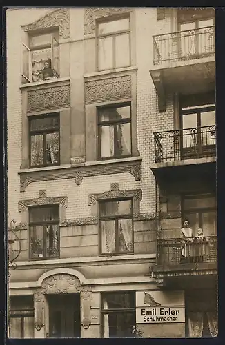 Foto-AK Hamburg-Barmbek, Haus Emil Erler in der Bachstrasse 68B um 1918