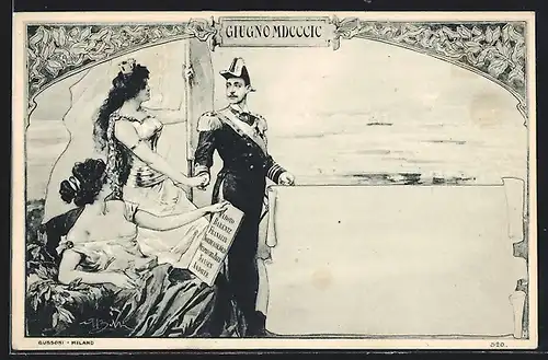 Künstler-AK Luigi Amadeo von Savoyen mit zwei Damen