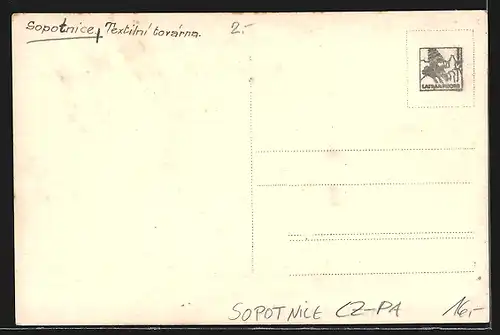 AK Sopotnice, Textilni tovarna