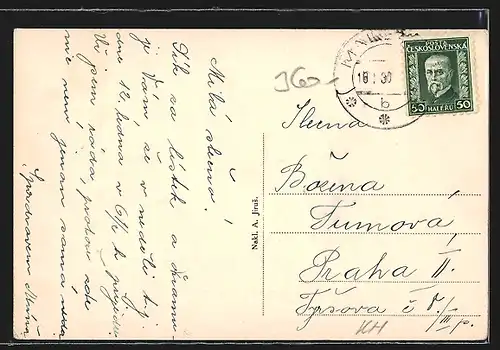 AK Malesov, Bahnhof, Kriegerdenkmal, Strassenpartie