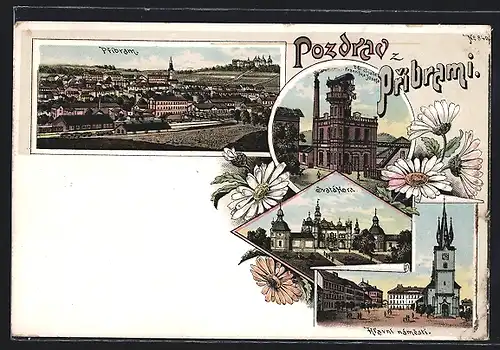 Lithographie Pribram, Svata Hora, Hlavni namesti