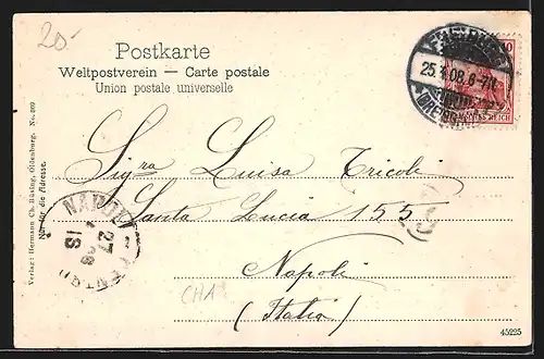 AK Kriegsschiff SMS Hertha des Ostasiengeschwaders heizt die Kessel an