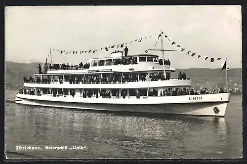 AK Motorschiff Linth auf dem Zürichsee