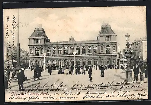 AK Brüssel / Bruxelles, Gare du Nord, Bahnhof