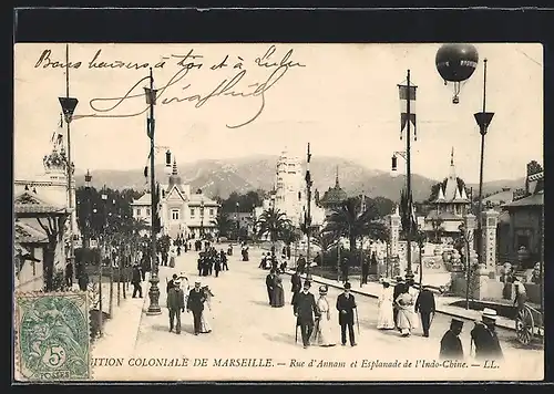 AK Marseille, Exposition coloniale 1906, La Rue d` Annam et l` Esplanada de l` Indo-Chine