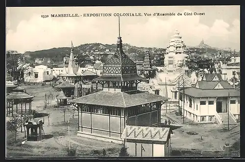 AK Marseille, Exposition Coloniale, Vue d`Ensemble du Cote-Ouest, Ausstellung