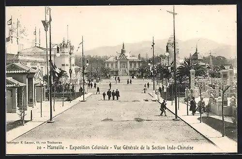 AK Marseille, Exposition Coloniale, Vue générale de la Section de l`Indo-Chine